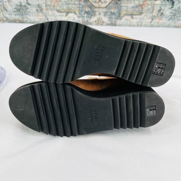 Eileen Fisher Lilou Nubuck and Recycled Stretch Knit Bootie Size 5 - Picture 10 of 12